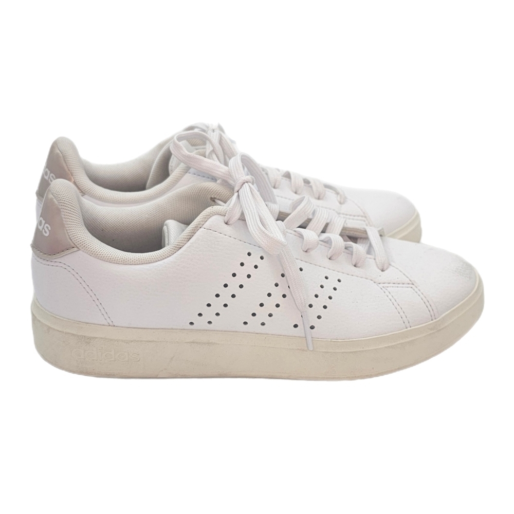 Adidas Advantage 2.0 White Metallic Heel Sneakers Women’s 6 Classic Casual Stree